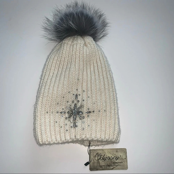 winter hat with real fur on top main image 4